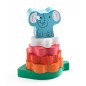 Puzzle és rakosgató piramis 2 az 1-ben - vidám elefánt