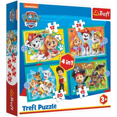 Puzzle 4in1 Boldog csapat mancs járőr / mancs járőr