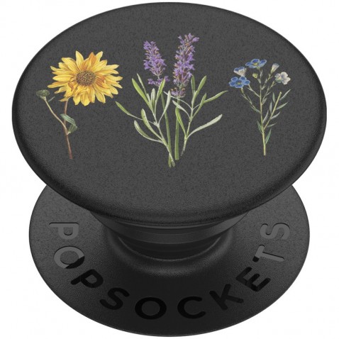 PopSockets PopGrip Gen.2, Vintage Garden Black, virágok fekete alapon