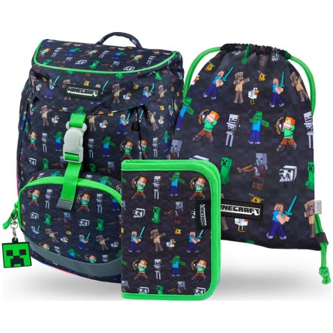 Baagl Airy Minecraft iskolai hátizsák szett