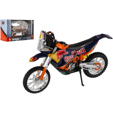 Motorbicikli Bburago Red Bull KTM Rally Dakar 2019 fém/műanyag 12cm szabad futásra