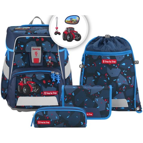 SPACE Tractor Freddy iskolatáska elsősöknek - 5 részes készlet
