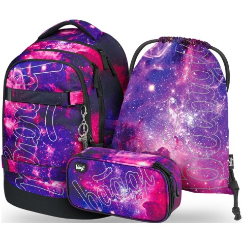 Baagl Skate Max Galaxy felső tagozatos iskolai hátizsák szett – hátizsák, tolltartó, tornazsák