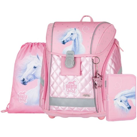 Elsősöknek szánt Oxybag PREMIUM LIGHT Romantic ló iskolatáska szett