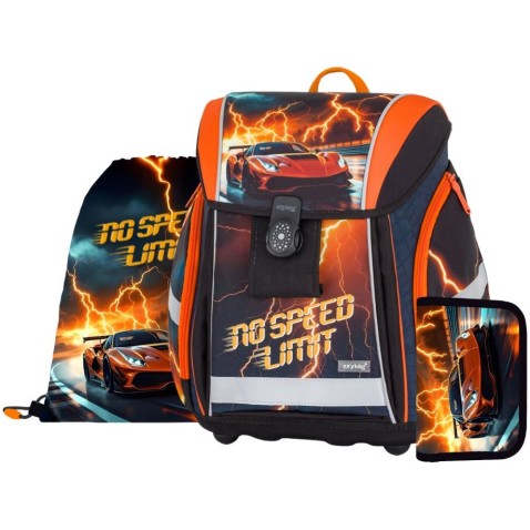 Elsős iskolatáska Oxybag PREMIUM LIGHT Autó 2 szett