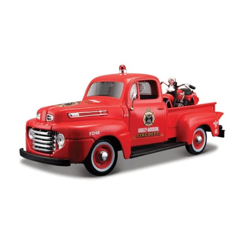 Maisto - Harley-Davidson Custom, 1948 Ford F-1 Pick up + 1936 EL Knucklehead, 1:24