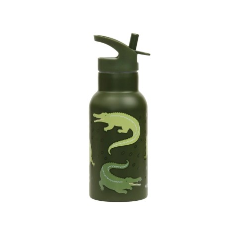 A Little Lovely Company - rozsdamentes acél kulacs, 350 ml - krokodil