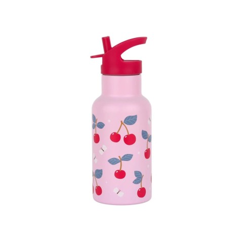 A Little Lovely Company - rozsdamentes acél kulacs, 350 ml - cseresznyék