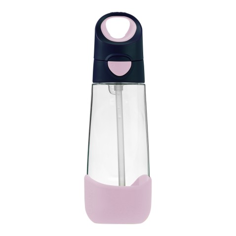 Szívószálas ivópalack 600 ml – indigó/rózsaszín