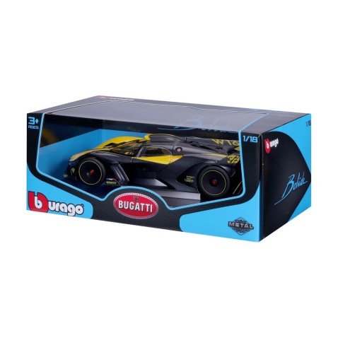 Bburago - HOBBY autómodell, Bugatti Bolide, sárga-fekete, 1:18