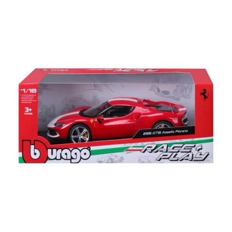 Bburago - RACE+PLAY,  Ferrari 296 GTB ASSETTO FIORANO, piros, 1:18