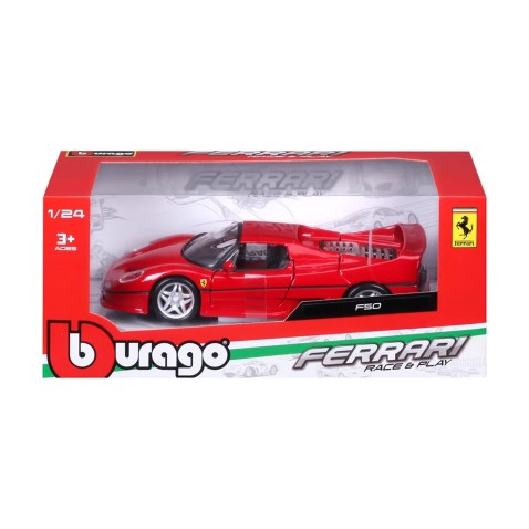 Bburago - RACE+PLAY,  Ferrari F50, piros, 1:24