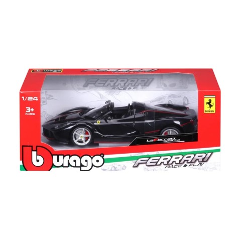 Bburago - RACE+PLAY,  Ferrari LaFerrari Aperta, metálfekete, 1:24