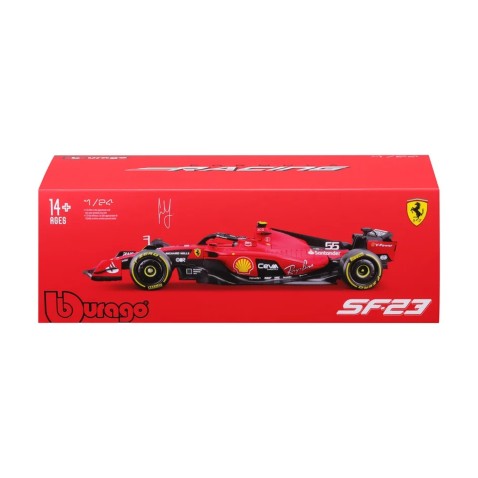 Bburago - FORMULA RACING, Ferrari SF-23 (2023) díszdobozban, #55 Carlos Sainz, 1:24