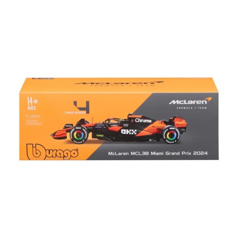 Bburago - RACE F1, McLaren Team MCL38 (2024), 4# Lando Norris, 1:24