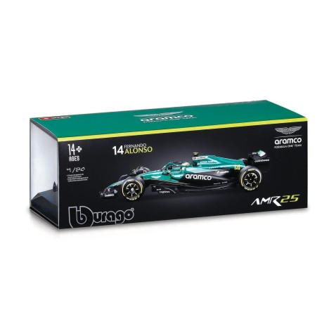 Bburago - RACE F1 díszdobozban, Aston Martin AMR25.2025, 14 Fernando Alonso, 1:24
