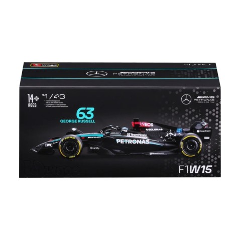 Bburago - RACE F1, Mercedes-AMG Petronas W15 (2024), #63 G.Russell, 1:43