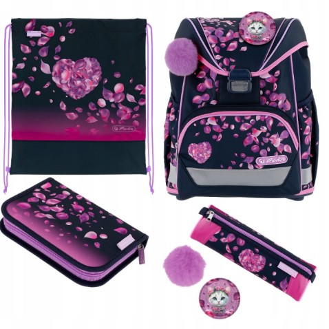 Herlitz UltraLight Blossom Dance iskolatáska – 4 részes szett