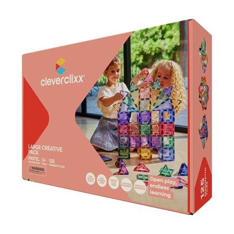 Cleverclixx – Mágneses építőjáték Creative Pack Pastel – 125 db