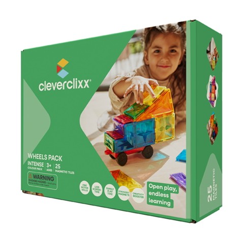Cleverclixx – Mágneses építőjáték Wheels Pack Intense – 25 db