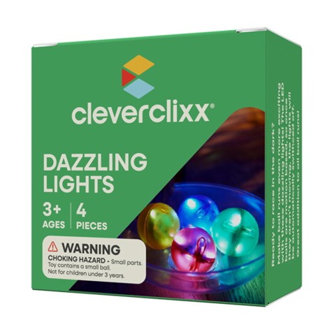 Cleverclixx – Golyópálya – Dazzling Lights világító golyókészlet – 4 db