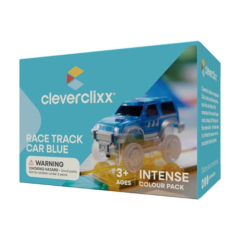 Cleverclixx – Mágneses versenypálya – kék kisautó – 1 db