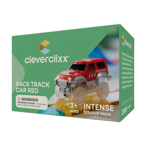 Cleverclixx – Mágneses versenypálya – piros kisautó – 1 db