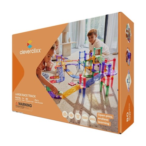 Cleverclixx – Mágneses versenypálya Pastel – 80 db