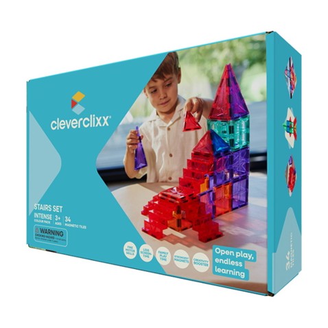 Cleverclixx – Mágneses építőjáték – Stair Set Intense – 34 db