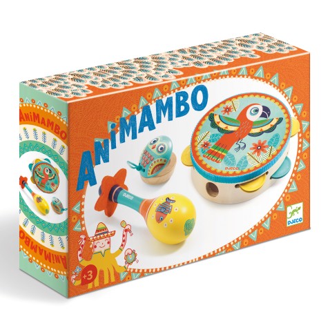 Animambo szett – tamburin, maracas és kasztanyetta