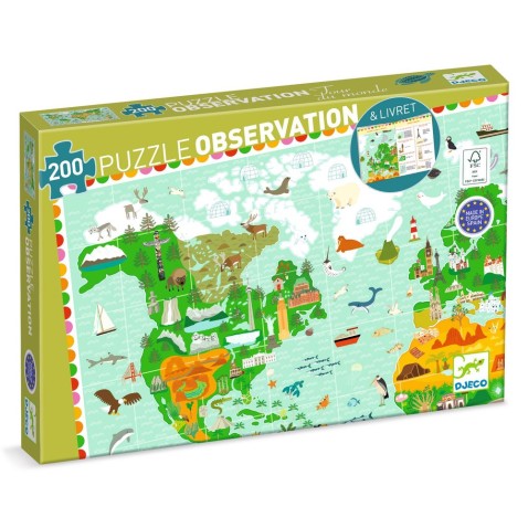 Keresős puzzle plakáttal - világ körüli út - 200 db