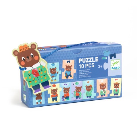 Puzzle - mackó öltöztetése - 10 db