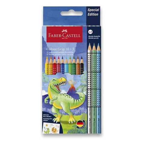 Faber-Castell Colour Grip Dinosaurus színes ceruzák – 10 + 3 db