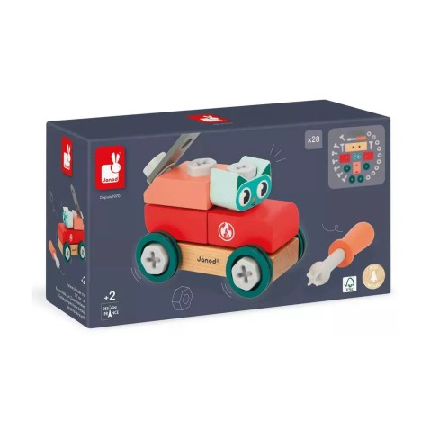BricoKids - Összeszerelhető fa kisautó - cica