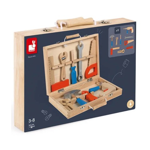 BricoKids - Gyermek szerszámok bőröndben - 9 db