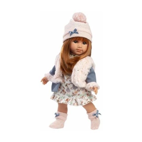 Llorens 53555 NICOLE – élethű baba puha textiltesttel – 35 cm