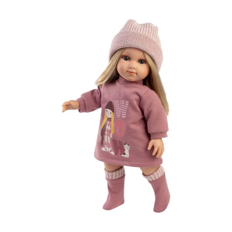 Llorens 53560 ELENA – élethű baba puha textiltesttel – 35 cm