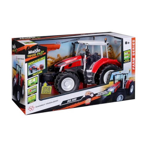 Maisto RC – Massey Ferguson traktor tolólappal és világítással, 2,4 GHz