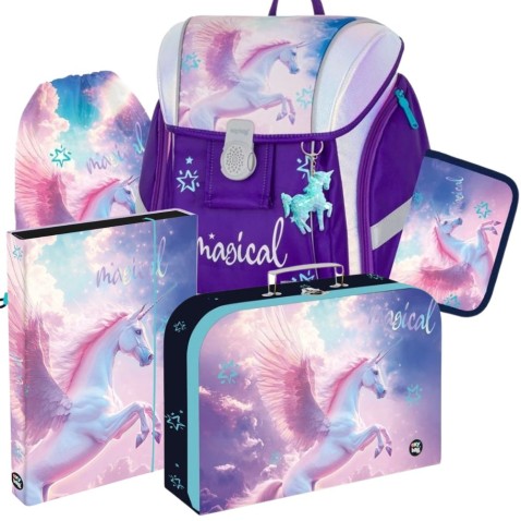 Oxybag Premium Light Magical Pegazus iskolatáska – 5 darabos szett