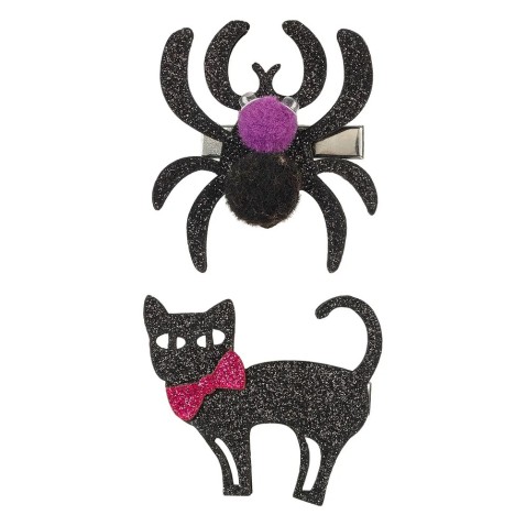 Souza! – Sybil halloweeni hajcsatok macskával és pókkal – 2 db