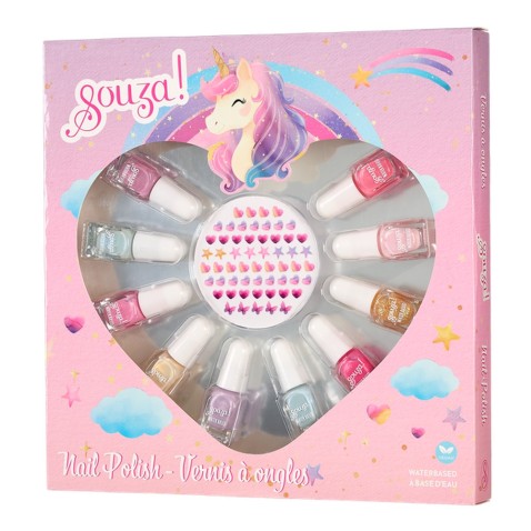 Souza! - Ajándékszett körömlakkokkal és matricákkal - unikornis - 10 szín