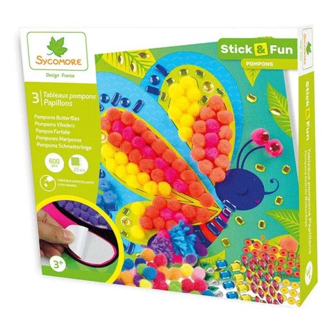 Stick & Fun – díszítés pomponokkal – pillangók