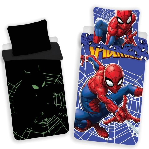 Világító gyermek ágynemű Spiderman Marvel