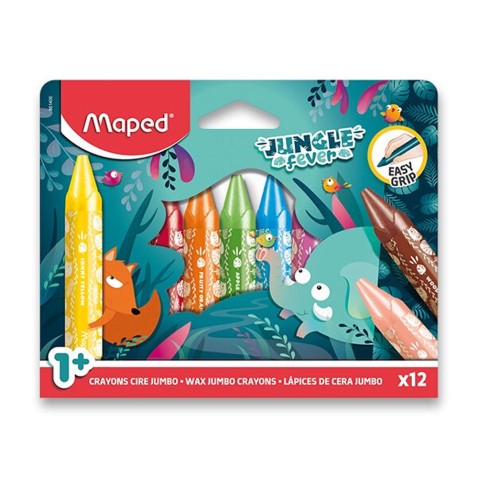 Zsírkréta MAPED Color`Peps Wax, 12 különböző szín