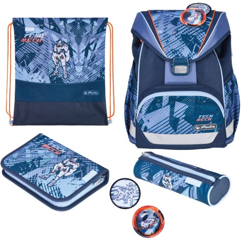 Herlitz UltraLight XL TechMech 4 részes iskolatáska szett