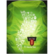 Esővédő huzat  iskolai táskához, zöld