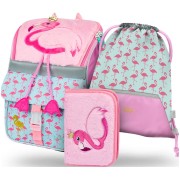 BAAGL Zippy Flamingó iskolatáska SZETT, uzsonnás doboz ajándékba