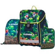 Oxybag PREMIUM LIGHT Playworld 25, iskolatáska elsősöknek 3 darabos készlet