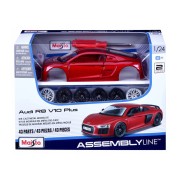 Maisto - Audi R8 V10 Plus, metálpiros, assembly line, 1:24
