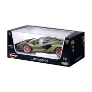 Bburago - HOBBY autómodell, Lamborghini Sián FKP 37, matt metálzöld, 1:18